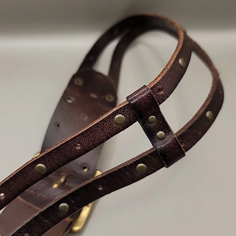 Michael Stars Belt Women's Medium Genuine Leather Grommets Studded Strappy Boho